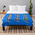 Pixel art inspired Megaman 5 stage select plush blanket