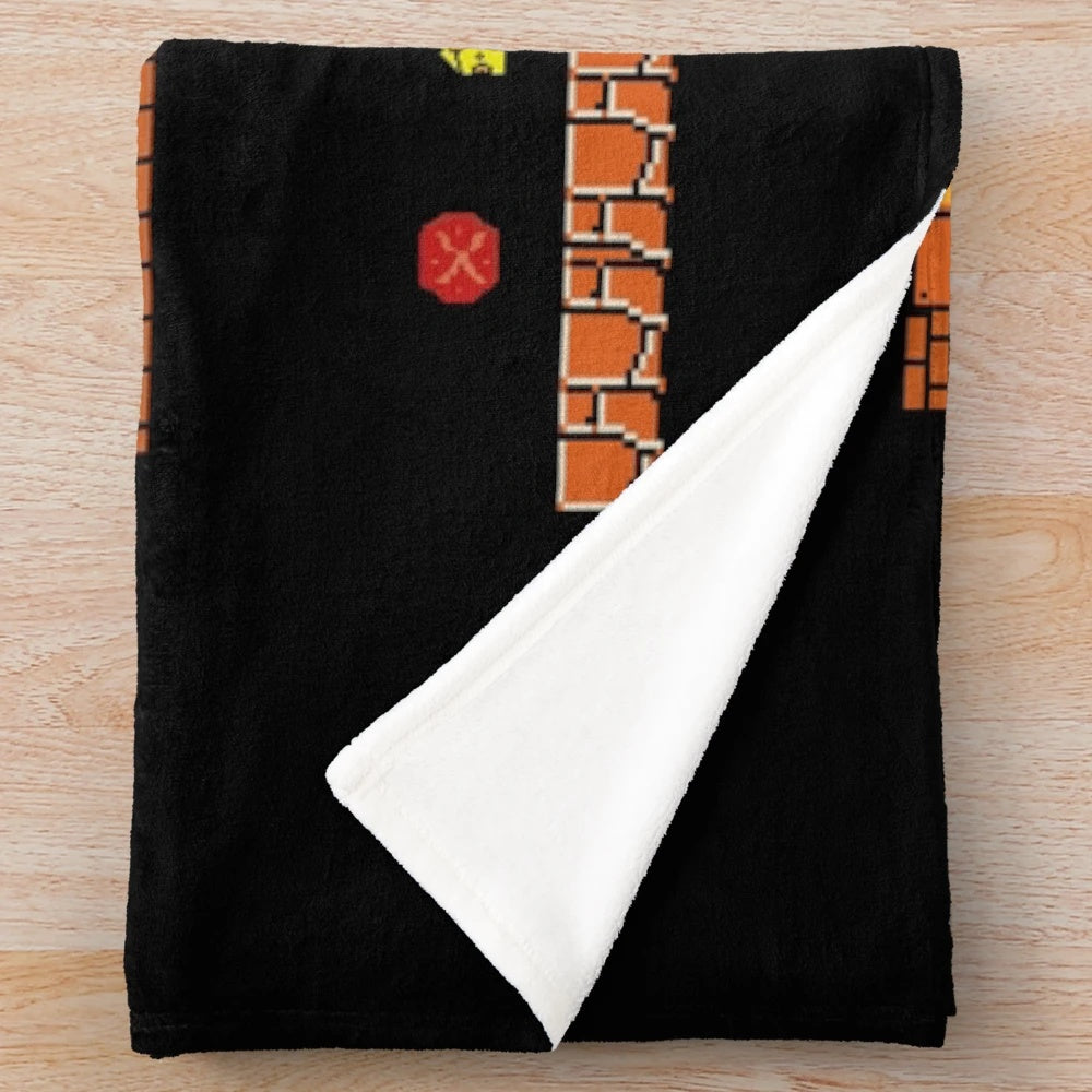 Pixel art plush blanket featuring Burger Boss from the animated series Bob's Burgers