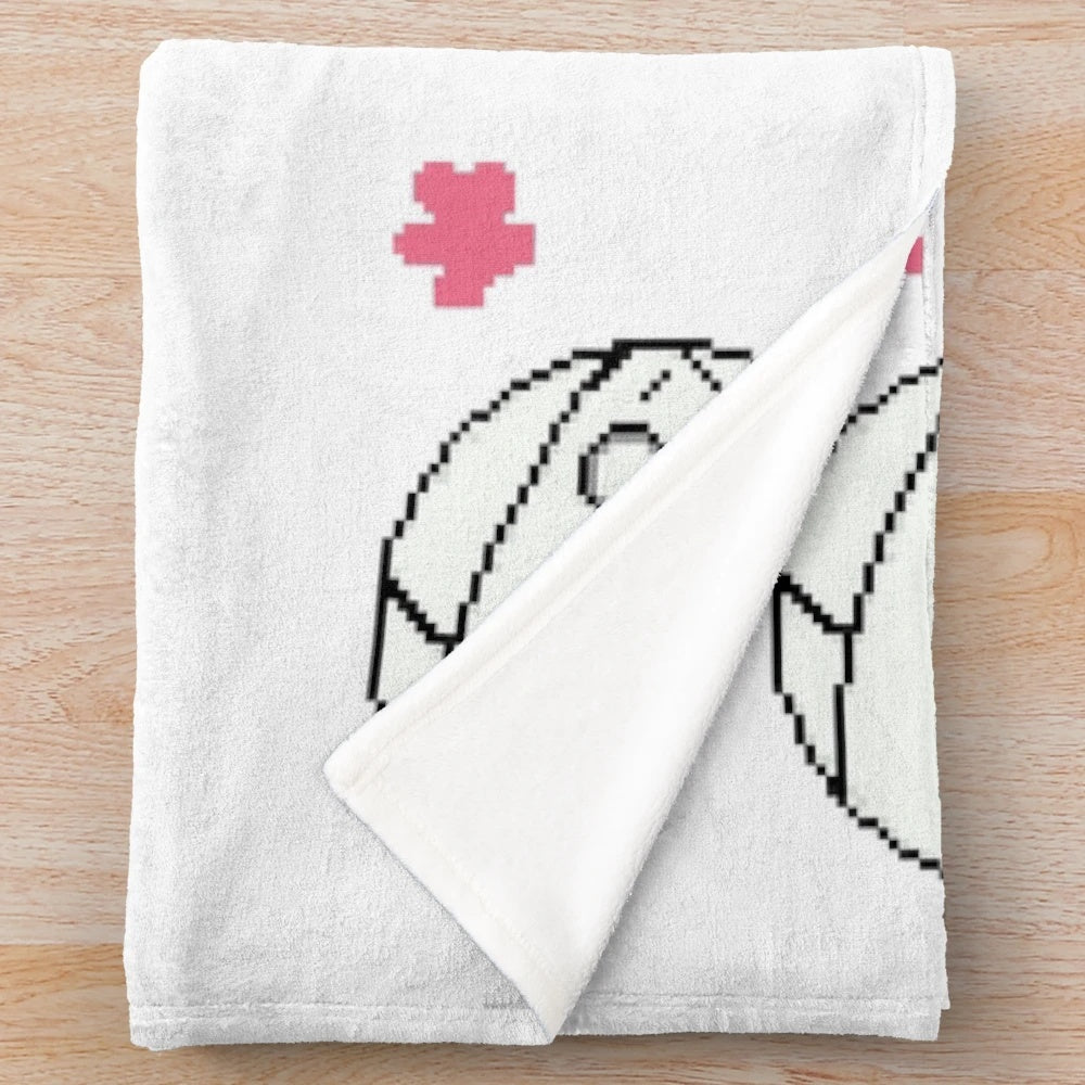Pixel Mii-kun inspired plush blanket with anime and manga design