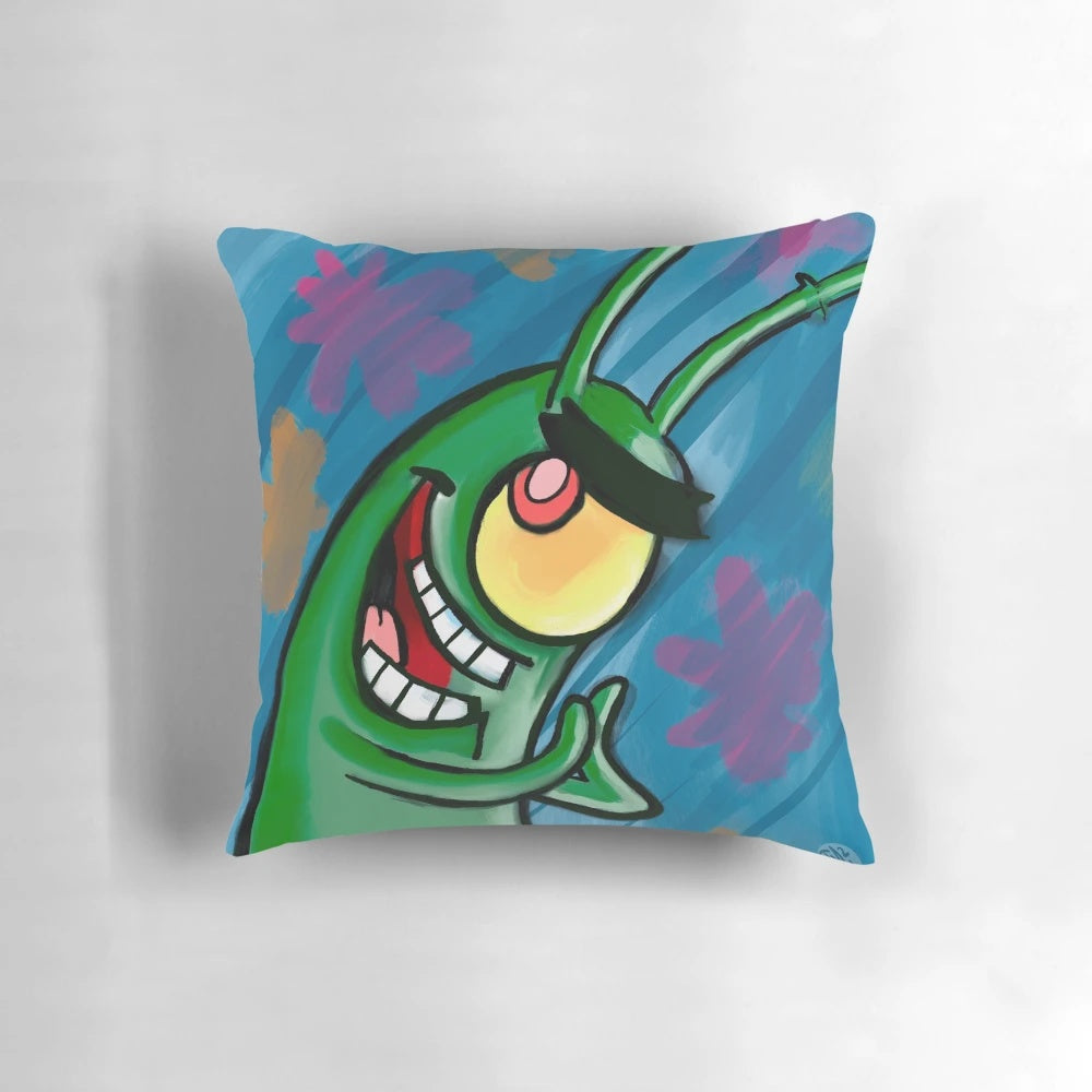 Plankton Pillow featuring intricate designs of marine life