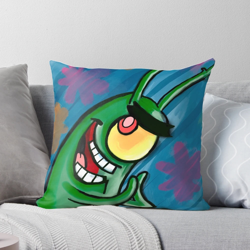 Plankton Pillow featuring intricate designs of marine life