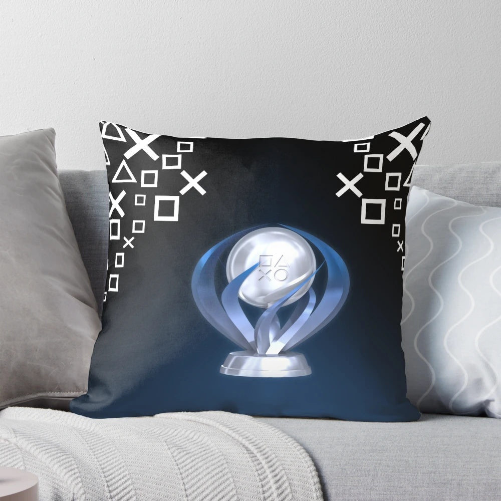 Platinum Trophy Pillow - Soft, Comfortable Cushion Featuring a Trophy Design for Gamers