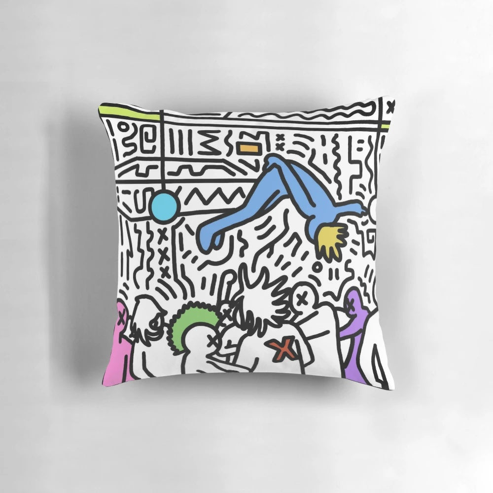 Playboi Carti "Die Lit" inspired cartoon pillow for music fans and home decor enthusiasts