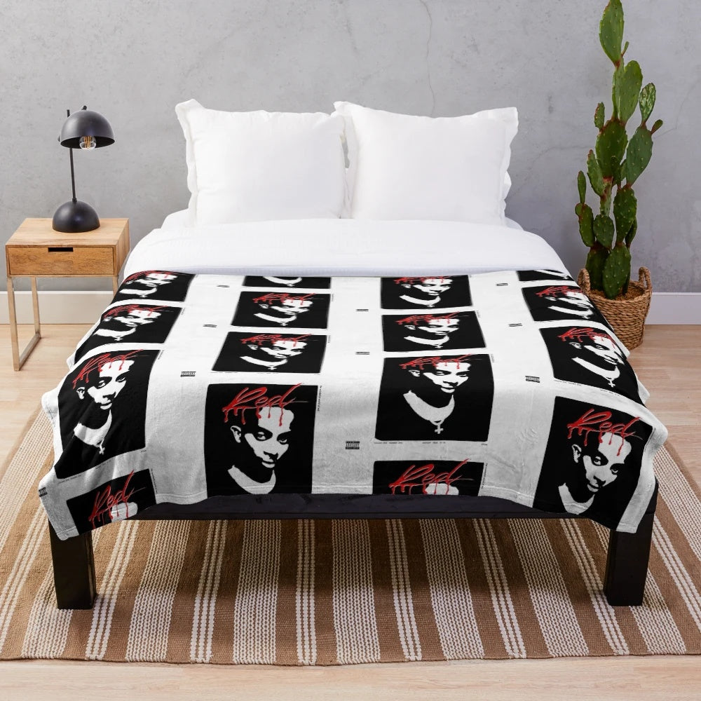 Playboi Carti Whole Lotta Red album cover inspired plush blanket