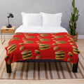 Big Mac and friends plush blanket with cartoon fast food characters
