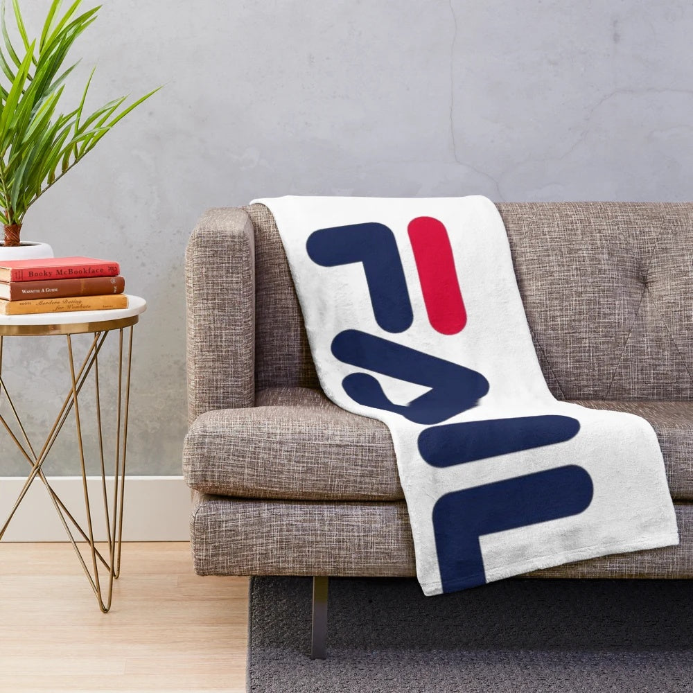 Cartoon-inspired plush blanket with humorous pop culture references