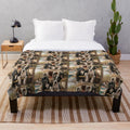 Adorable dog-printed plush blanket perfect for pool parties and summer fun