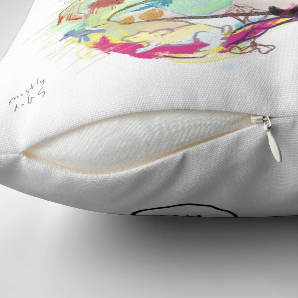 Cute cartoon image of a dog on a pillow, perfect for dog owners and walkers