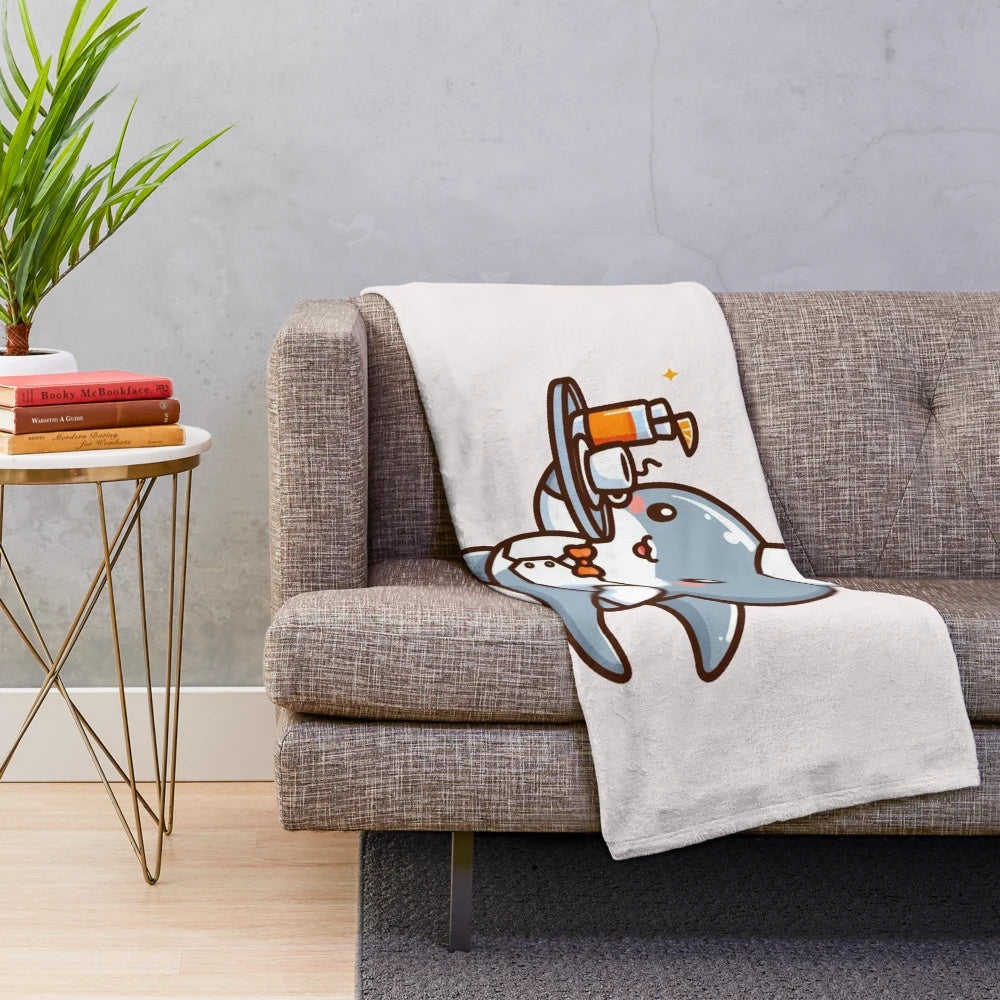 Dolphin plush blanket with waiter uniform design