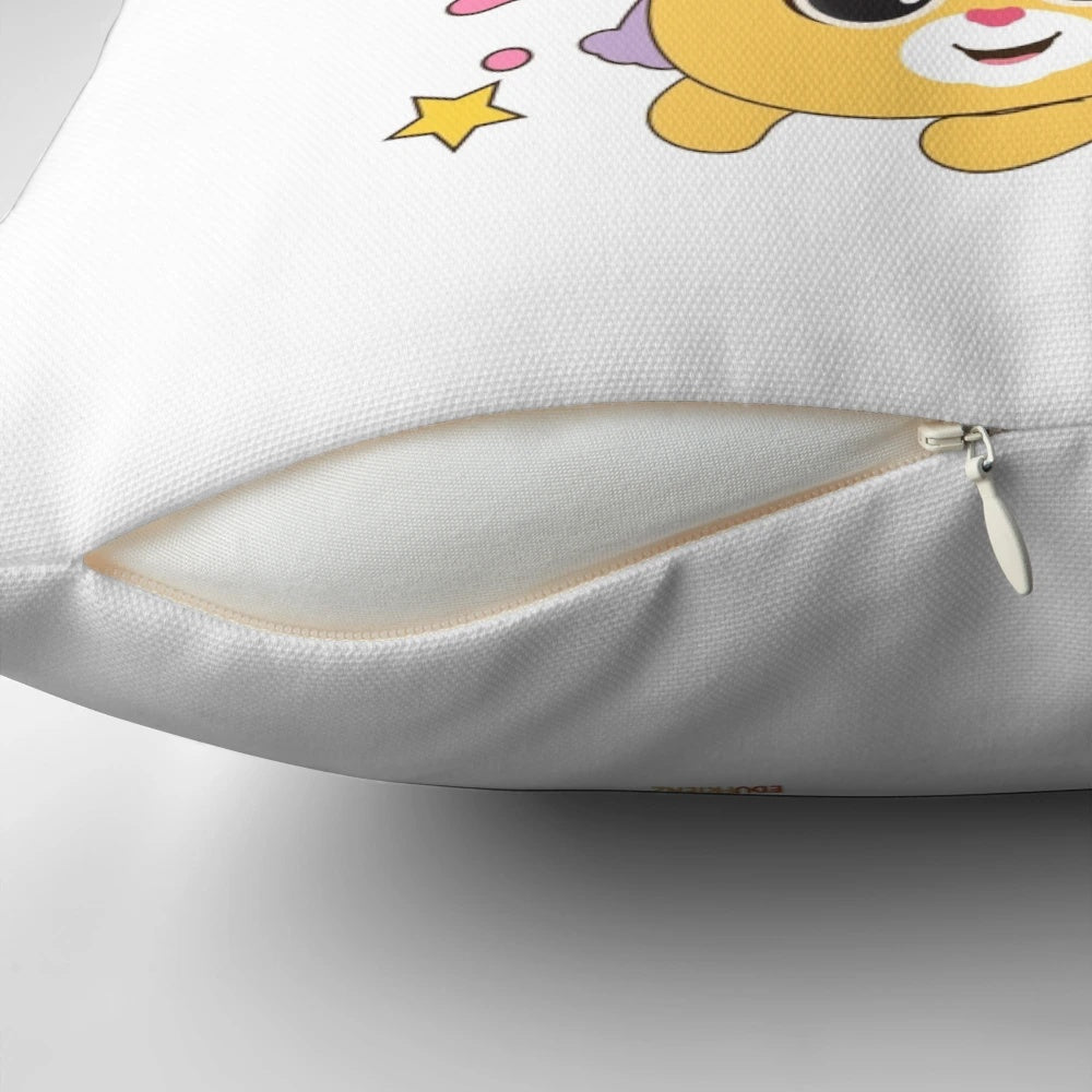 Colorful and adorable pillow characters encouraging learning and imagination