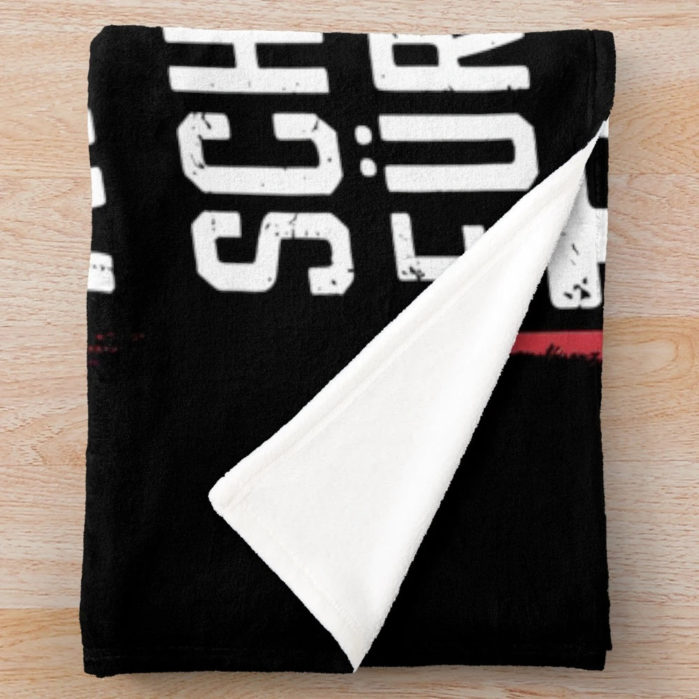 Plush blanket with a humorous and ironic design