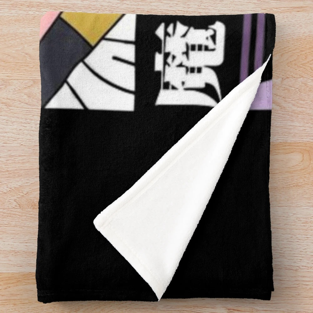 Cartoon parody plush blanket featuring pop culture humor design