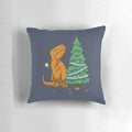 Plush T-Rex dinosaur pillow with tiny arms, perfect for adding a touch of humor to Christmas or winter home decor