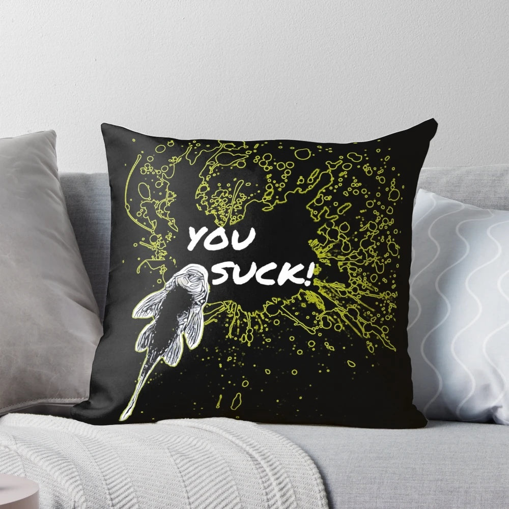 Pleco Sucker Fish Aquarium Pillow with Funny Cat Fish Design