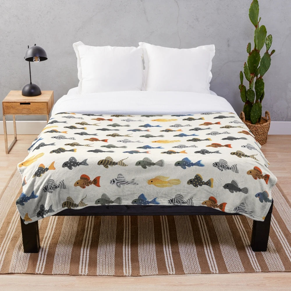 Plecostomus plush blanket for aquarium and fish enthusiasts