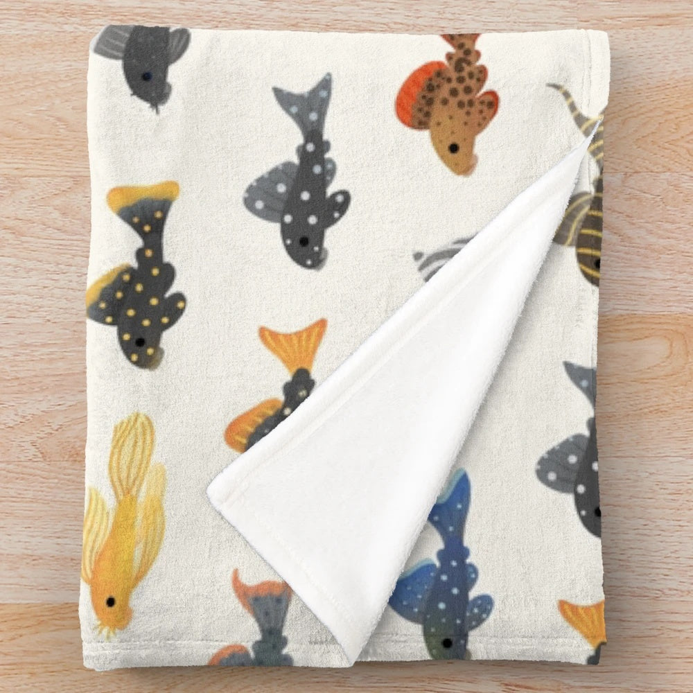 Plecostomus plush blanket for aquarium and fish enthusiasts