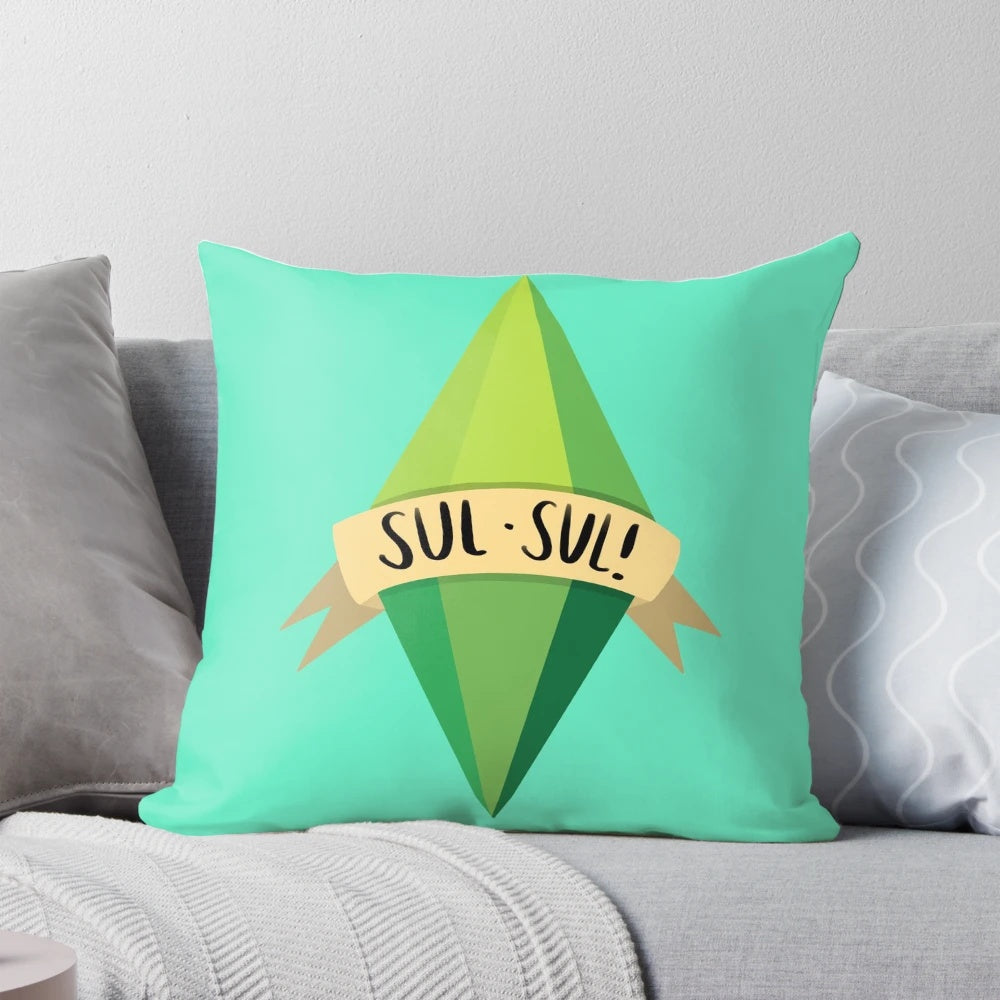 Plumbob-shaped pillow inspired by the popular Sims video game series