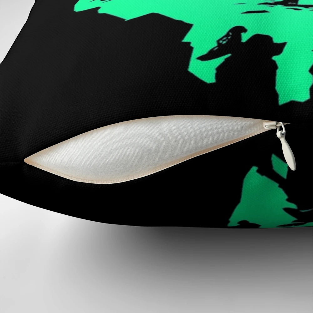 Plush Pillow Featuring the Iconic Skull and Ship from the Sea of Thieves Video Game