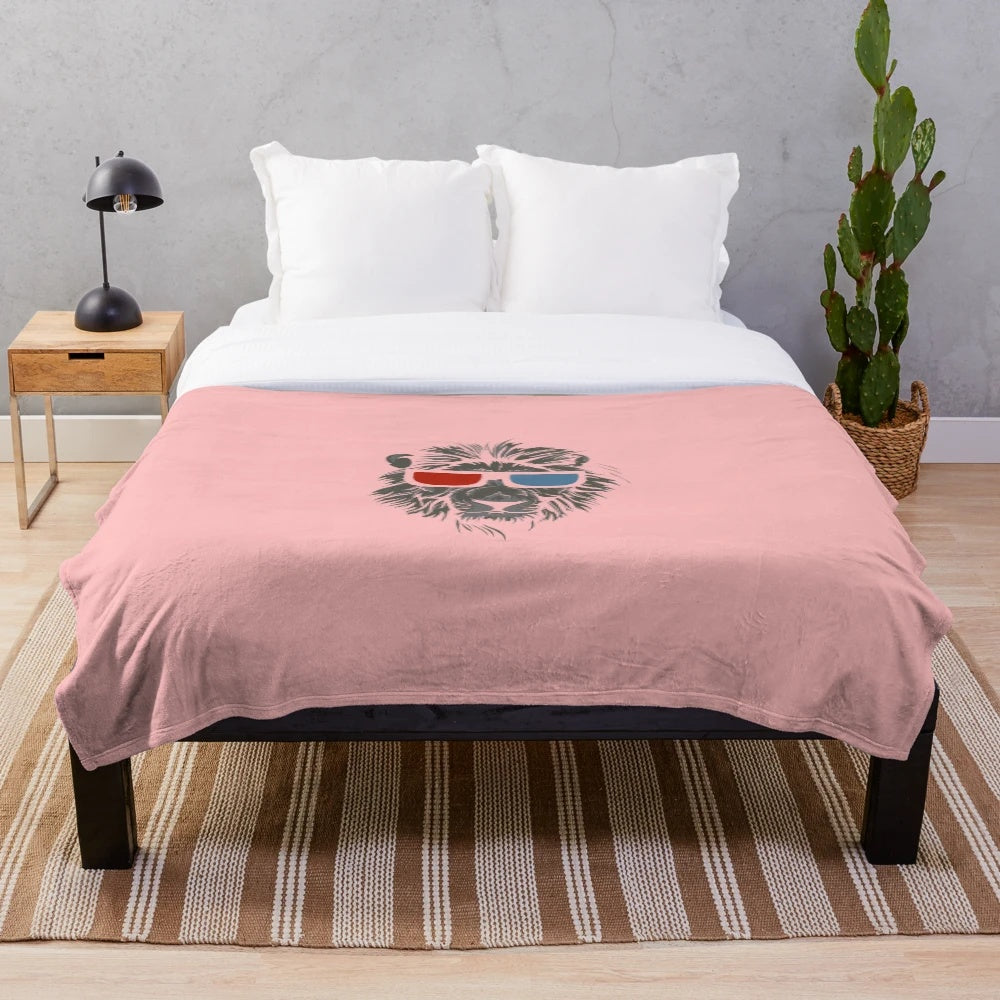 Plush 3D lion blanket