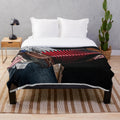 Accordion player plush blanket with red bellows