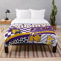 Soft and plush Albany-inspired blanket with butterfly, floral, and lightning bolt designs