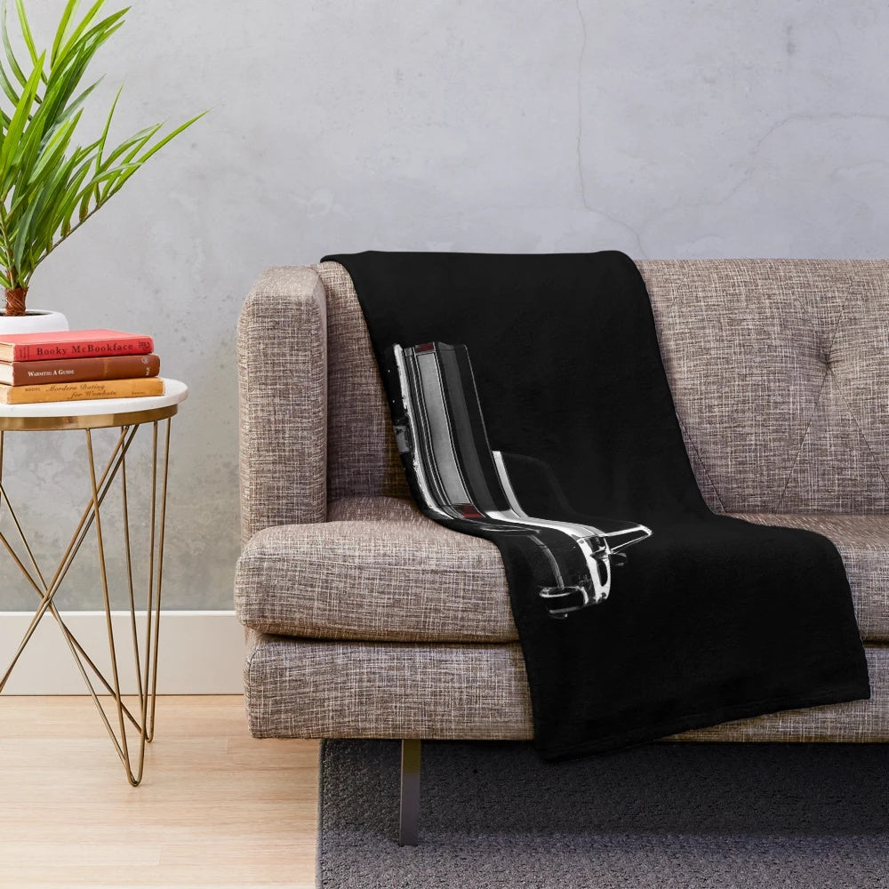 Plush black blanket featuring Chevy Silverado square body pickup truck
