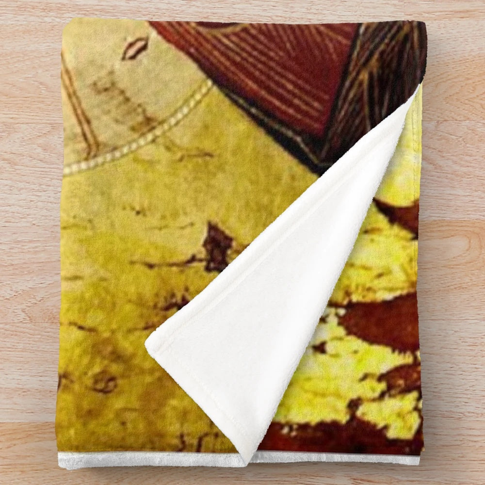 Plush blanket featuring the image of the Blessed Virgin Mary, the Theotokos or Mother of God