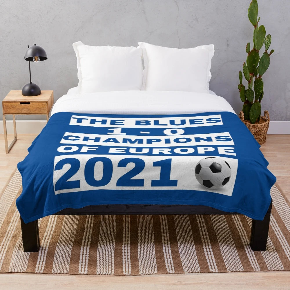 Plush blanket featuring Chelsea's Champions League 2021 win