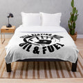Plush occupations-themed blanket with oil and fuel worker design