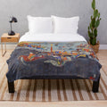 Persian plush blanket featuring the legendary story of Fereydoun from the Shahnameh epic poem