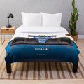 Plush blanket with 2023 Alpine Formula 1 racing car and driver Pierre Gasly