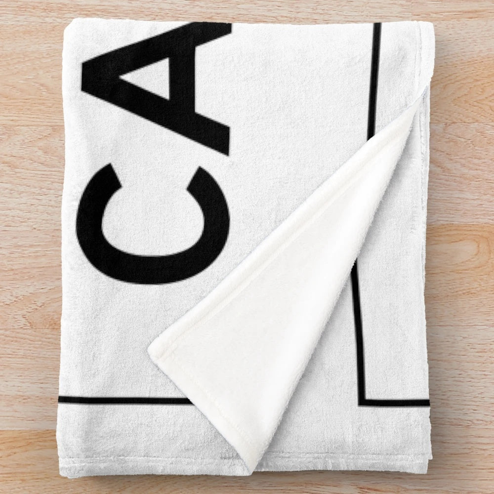 Plush blanket with a Cape Cod-inspired road sign design