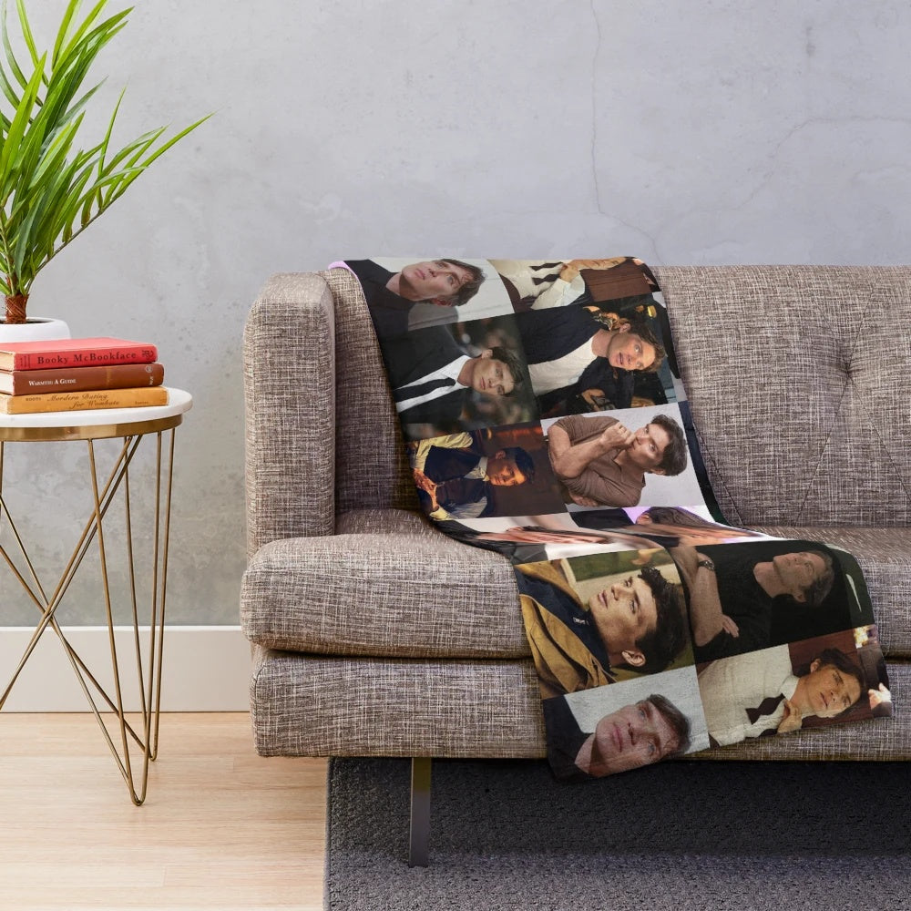 Soft, cozy plush blanket with Cillian Murphy's image