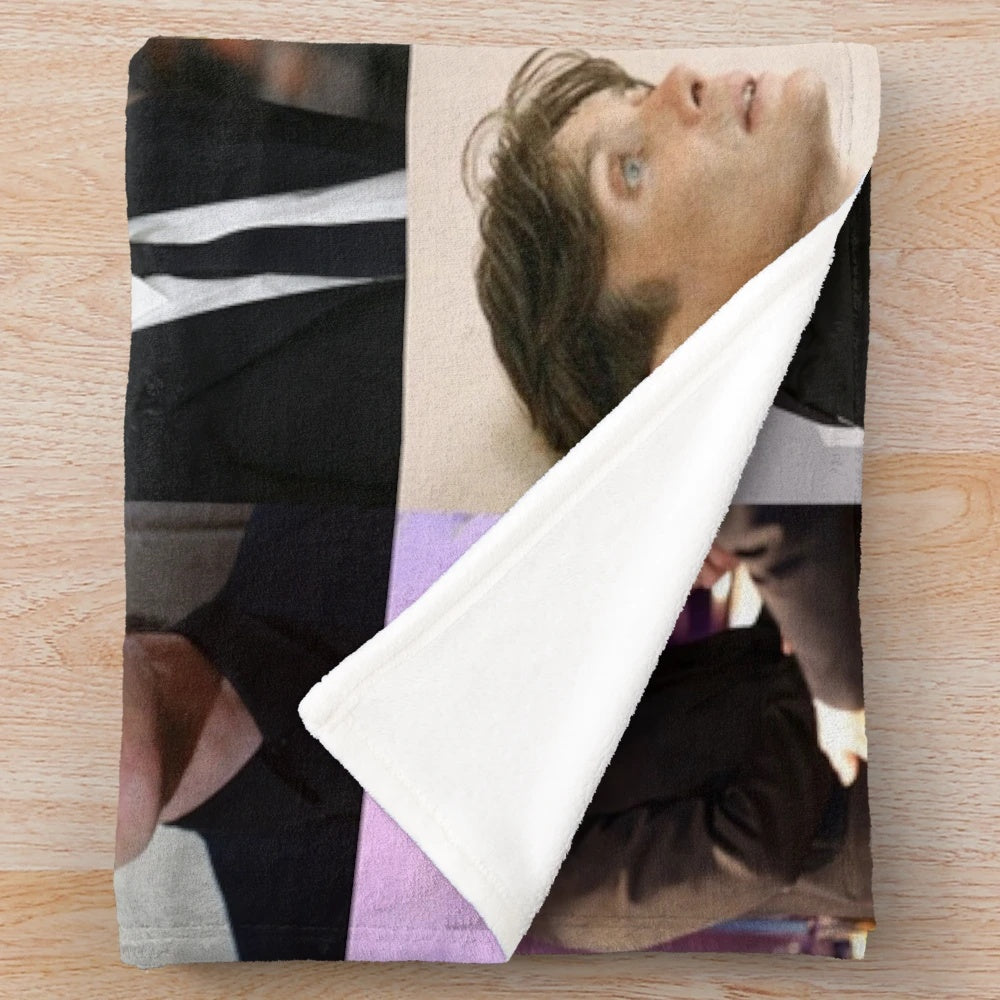 Soft, cozy plush blanket with Cillian Murphy's image