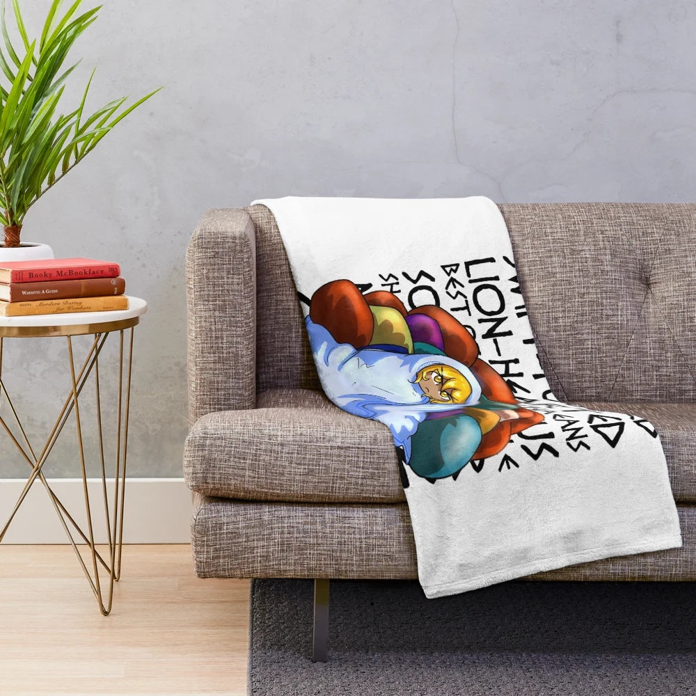 Plush blanket with the legendary epithets of Achilles from ancient Greek mythology