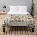 Plush blanket with Adolphe Millot's fleurs artwork
