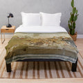 Plush blanket with ancient Alexander the Great mosaic art design