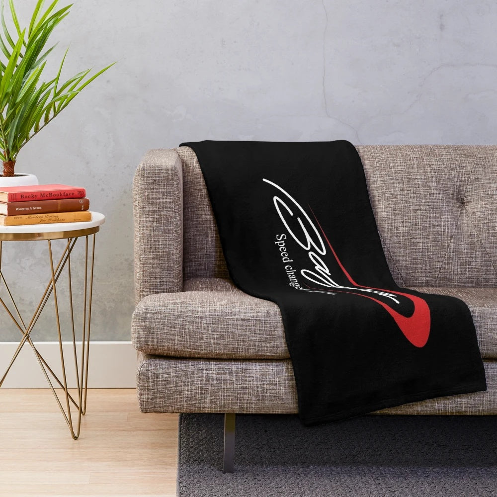 Plush blanket with Baja Boats logo design