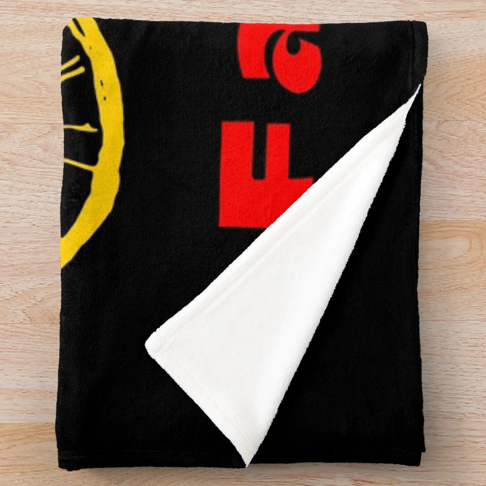 Plush blanket with a bicycle design inspired by travels in Germany