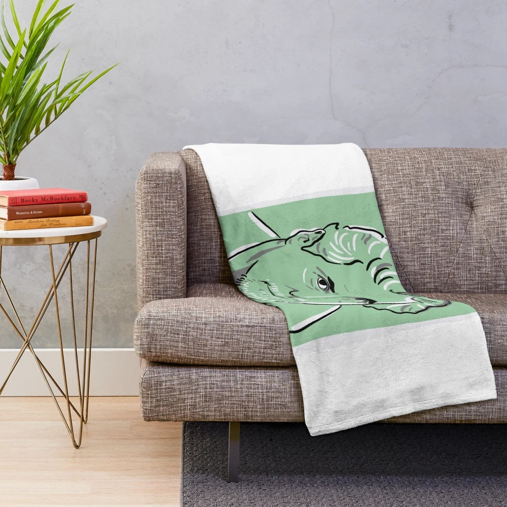 Plush blanket with image of Brazilian filmmaker Kleber Mendonca Filho