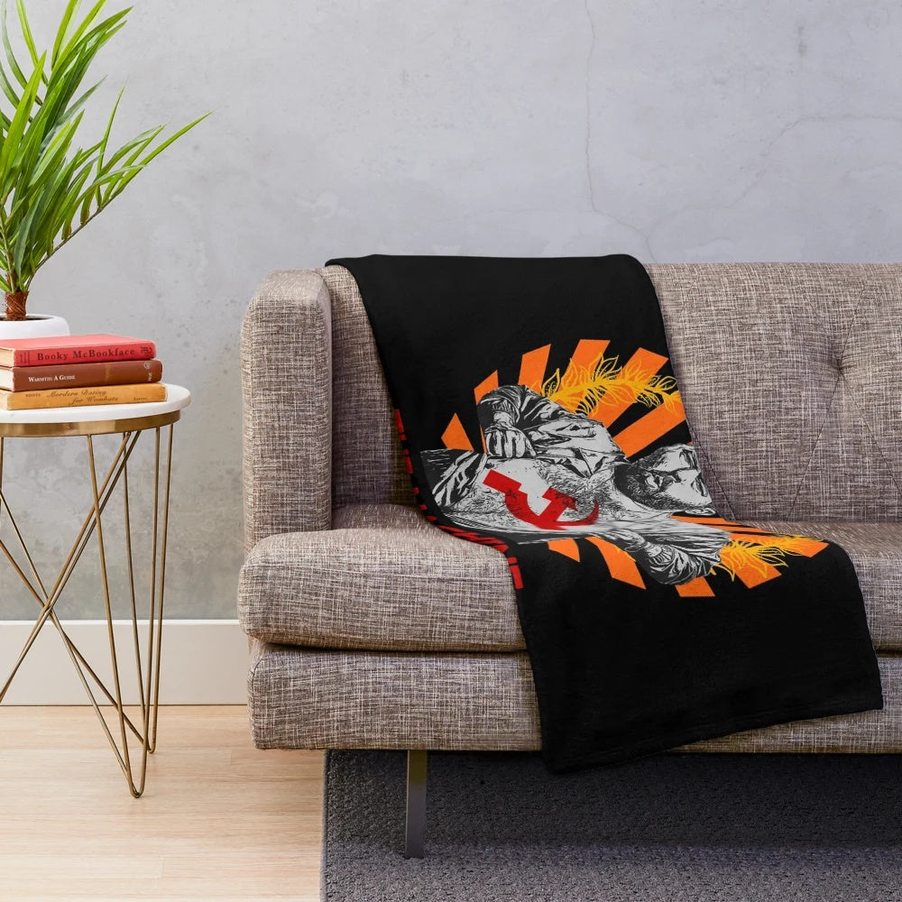 Plush blanket with Bert Kreischer's "The Machine" design for comedy fans