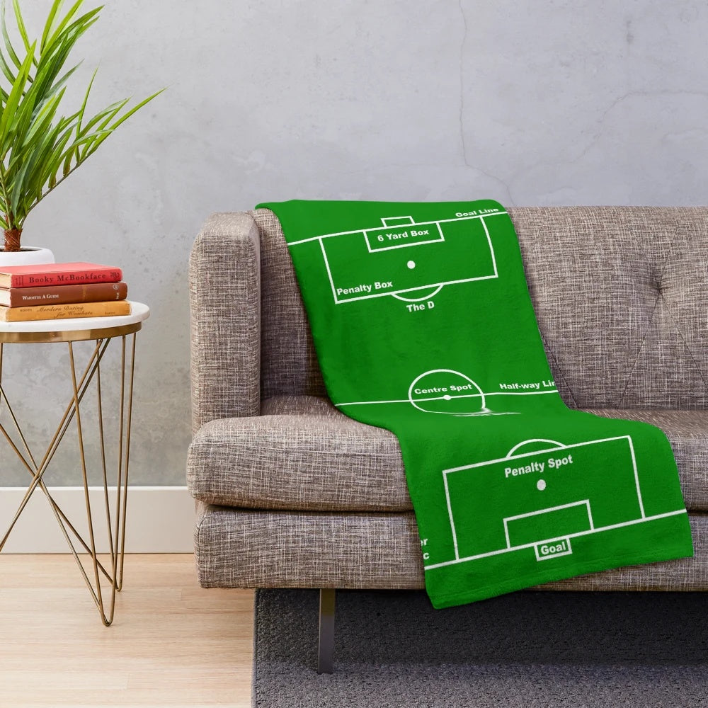 Football/Soccer Pitch Layout Plush Blanket
