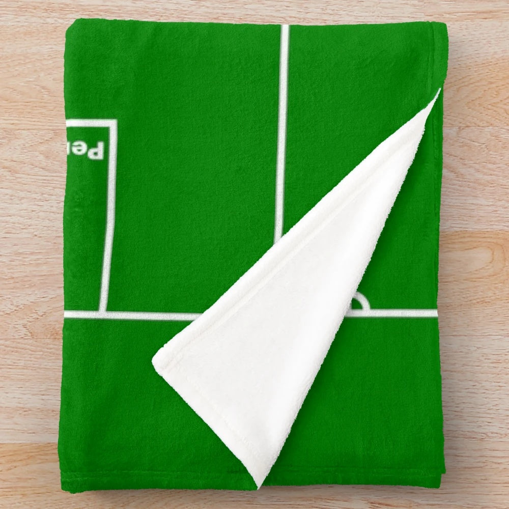 Football/Soccer Pitch Layout Plush Blanket