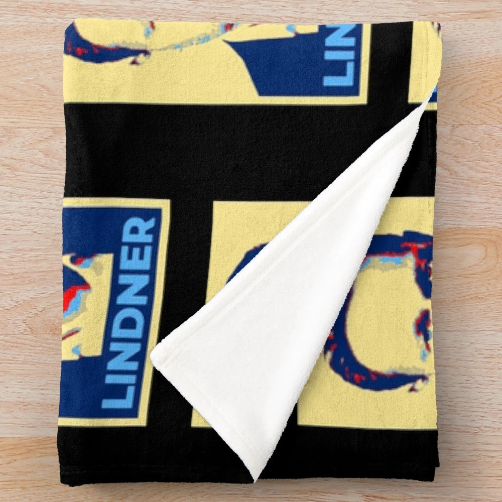 Plush blanket featuring image of German Finance Minister Christian Lindner