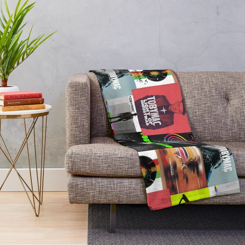 Plush blanket with tobymac album art design