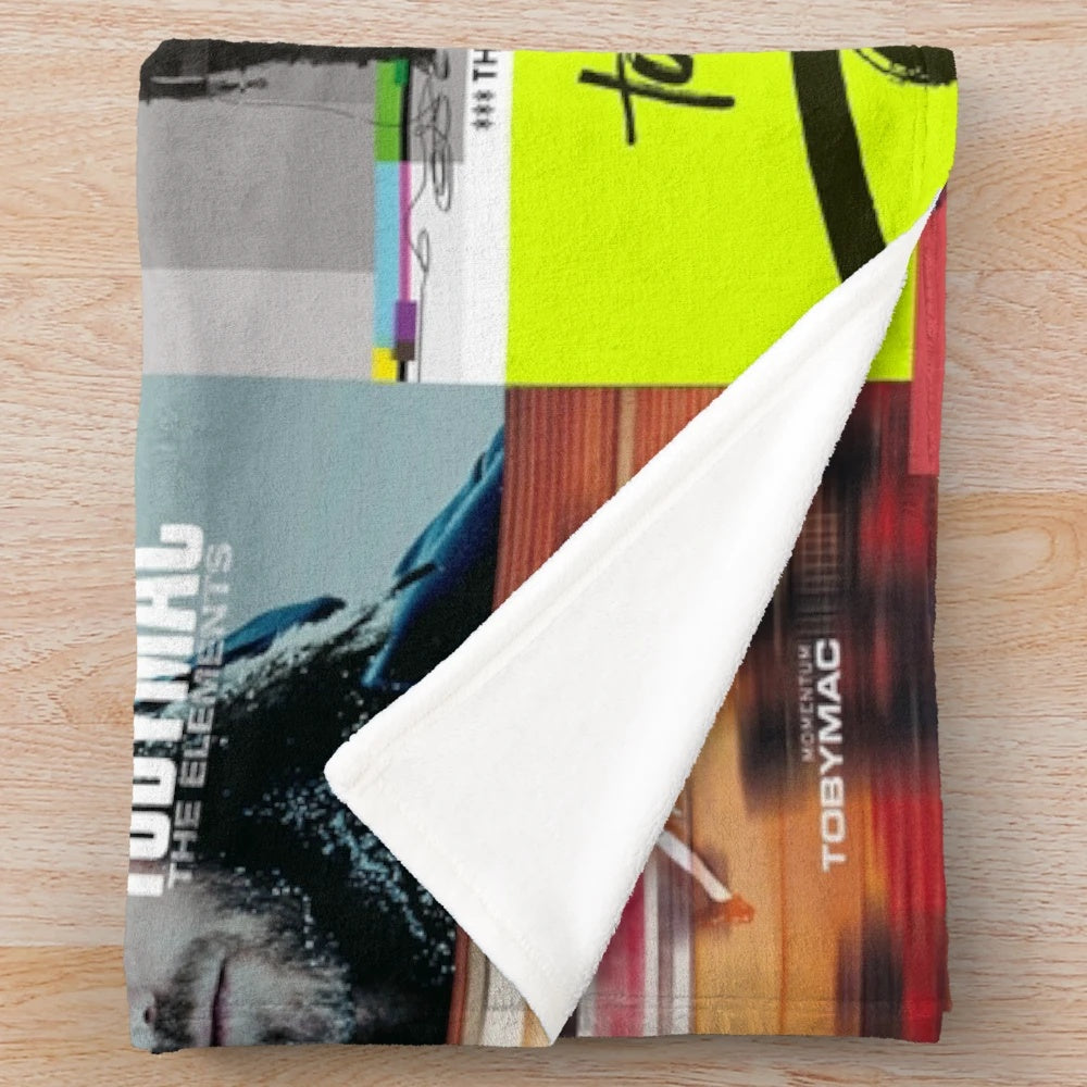 Plush blanket with tobymac album art design