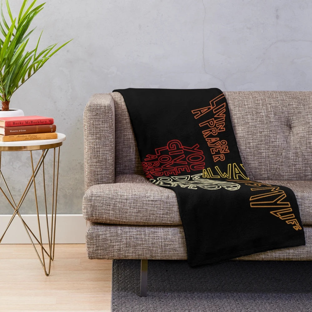 Plush Bon Jovi songs blanket
