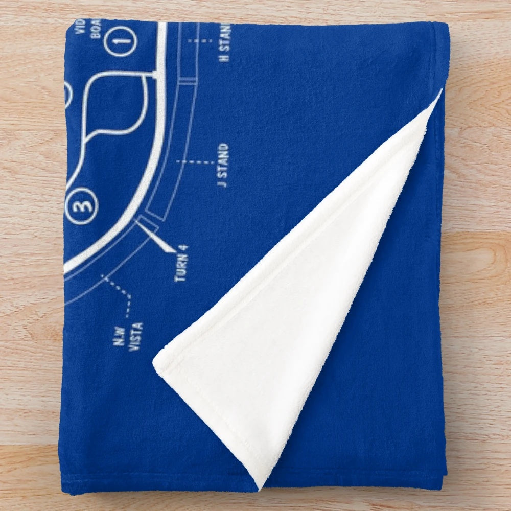 Plush blanket with Indianapolis Motor Speedway (White Stencil-No Background) design