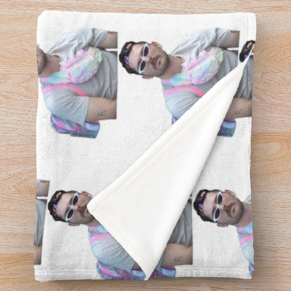 Plush blanket with Julien Solomita and Jenna Marbles inspired designs
