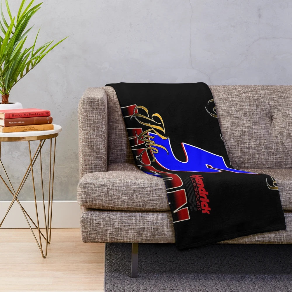 Plush blanket with Kyle Larson's Yung Money design